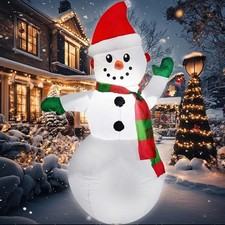 4FT Inflatable Snowman Christmas Decoration Outdoor with LED Lights,Garden,Yard picture