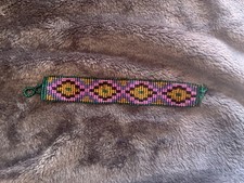 Vintage Hand Made Navajo Style Seed Glass Bead Bracelet  Native American Rare picture