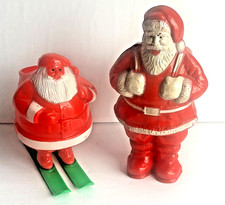 2 Fine Vintage Plastic Santa Claus Candy Containers (1-Irwin 1-Rosbro) picture