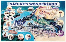 Nature's Wonderland Retro Map Frontierland Disneyland Attraction Poster Print picture