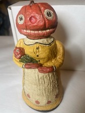 Vintage Poliwoggs folk art Halloween collectible. The Pumpkin Head Mom & Baby picture