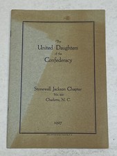 UDC United Daughters of the Confederacy North Carolina Stonewall Jackson 1927 NC picture