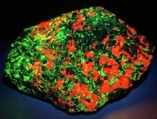 STRIKING Willemite, Calcite, & Franklinite Fluorescent Mineral Specimen - NJ picture