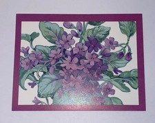 Vintage Current Blank Floral Greeting Card Small Unused W/ Envelope picture