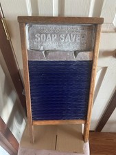 antique blue porcelain soap saver wash board national brand picture