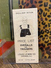 VINTAGE C. 1910 LOUIS LEWIN OVERALLS PRICE LIST BROCHURE BOOK SIGN UNION MADE picture