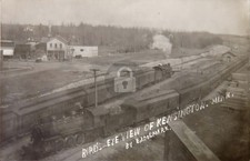 Railroad Yard Kensington Minnesota Douglas Co. RPPC Photo Postcard COPY picture