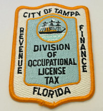 Vintage Tampa Florida Revenue & Finance Occupational License Tax Prototype Patch picture