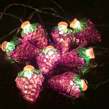Vintage old world Christmas Grape Light Covers Set 8 Retro holiday fruit lights picture
