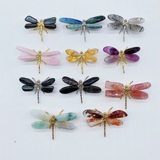 50pcs Natural mixed material Reiki Dragonfly Crystal Quartz Healing Decorate picture