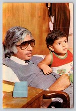 Vintage Bollywood Star Amitabh Bachchan & Child Postcard India 1970s picture