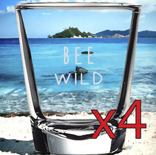 Bee Wild x4 Shot Glasses Spirit Liquor Party 2 Oz Premium Customize Nature NEW picture