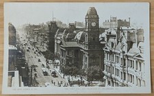 1937 RPPC Postcard Melbourne Australia Town Hall & Swanston Street Rose Series picture
