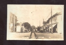 REAL PHOTO HOWARD LAKE MICHIGAN DOWNTOWN STREET SCENE TROLLEY POSTCARD COPY picture