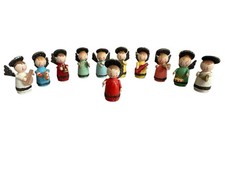 11 Vintage  Feri Italy Handmade Wooden Angel Orchestra Figurines Miniature Band picture