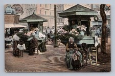 Antique France Postcard MARSEILLE Flower Vendors Cours St Louis 1922 picture