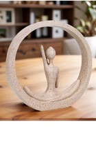 Yoga Lady Statue Sandstone Modern Zen Sculpture Meditation Yoga Figurine for ... picture