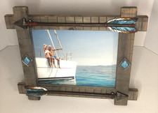 Rustic Western-style Wooden Picture Frame 7.5