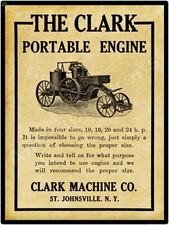 1911 Clark Machine Co Clark Gas Engines New Metal Sign: LARGE SIZE 12 x 16 picture