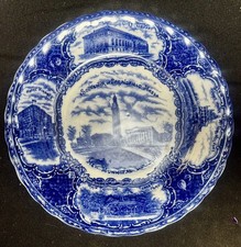 #76L Antique Springfield MA 1900s Souvenir China Points of Interests Plate picture
