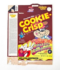 Vintage 1989 Ralston Cookie Crisp Cereal Box Ghostbusters Record Premium picture