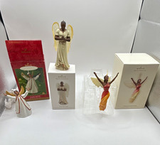 Hallmark Keepsake Angel Christmas Tree Ornaments Set of 3 Multicolor 2011 picture