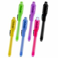 New 6pcs Invisible Ink Spy Pen Built in UV Light Magic Marker Secret Message picture