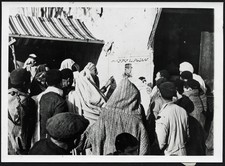 LARGER SIZE, arab men around GENERAL Henri LE ROND’s poster, Tunis Vintage fine picture