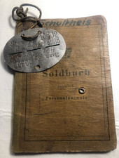 WW2 German Original Elite Dog Tag Erkennungsmarke w Soldbuch Panzer Grenadier picture