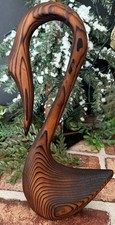 VINTAGE MID-CENTURY HAND-CARVED SIGNED 10