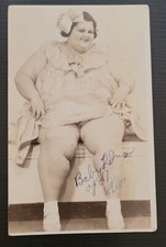 RPPC SIDESHOW Fat Lady LITTLE BABY THELMA  AGE 17 619 Lbs. SIGNED CIRCUS DIED 37 picture