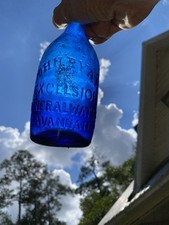 John Ryan Savannah 1859 Cobalt Bottle Excelsior Mineral Water picture