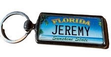 Florida Personalized Keychain Jeremy Sunshine State Name Palm Tree Beach 1 1/2