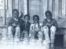 1940s African American Boys Porch Steps Black Americana picture