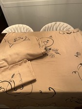 Vtg 1970s Alex West Lounging Pig Springmaid FULL Sheet Set Percale Complete picture