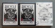 Ellusionist Black Tigers (2 Decks, Red Pips) + White Arcane - Sealed, New picture