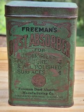 Vintage Freeman's Dust Absorber Tin 1920's Colorado Springs Complete w Cloth picture