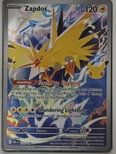 Nintendo Pokémon TCG Zapdos 30th Anniversary Secret Rare 133/128 English picture