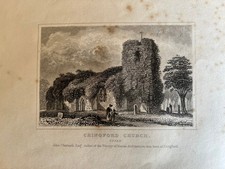 Antique engraving of Chingford Church Essex 1843 N293 picture