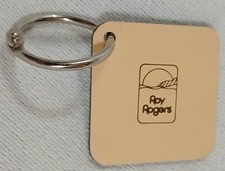 Vtg Roy Rogers Restaurant Key Chain Fob Etched Plastic on Hinged Ring NotchLok picture