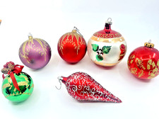 VTG Shining Brite & Glass Blow Mold Christmas Ornaments Lot Read picture