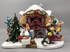 Disney Alice In Wonderland Christmas Cottage Danbury Mint W/ Light NIB COA picture