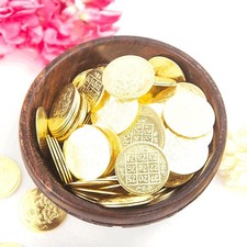 Lakshmi Kubera Coins 27 Nos Brass (Brass, 2.5 cm Diameter X 0.1 cm Thick) picture