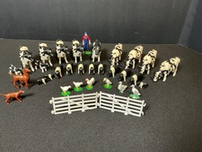 Vintage 1:32 scale 1990s ERTL Farm Animals Lot cow pig farmer chickens goose dog picture