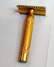 1930s Gillette Gold Plated Open Comb Safety Razor VG+ picture