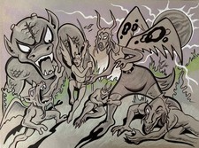 DEVILS & ANGELS.      MIKE BENNETT'S  ORIGINAL  ART   (2026) 2/1/26.  2 picture