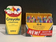 (2) Hallmark Crayola Crayon Christmas Ornaments picture