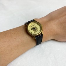RARE Vintage Hersheys Chocolate Gold Leather Watch picture