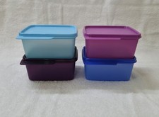 Tupperware Keep Tab small Rectangle air tight containers- Set of 4- 500ml-Colors picture