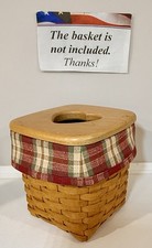 Crazy Good Tall Tissue Basket Liner from Longaberger Orchard Park Plaid fabric picture